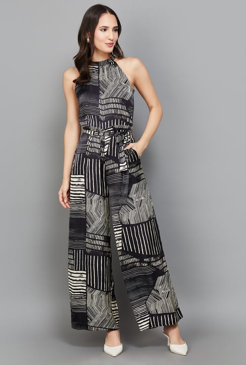 AND Printed Halter Neck Jumpsuit