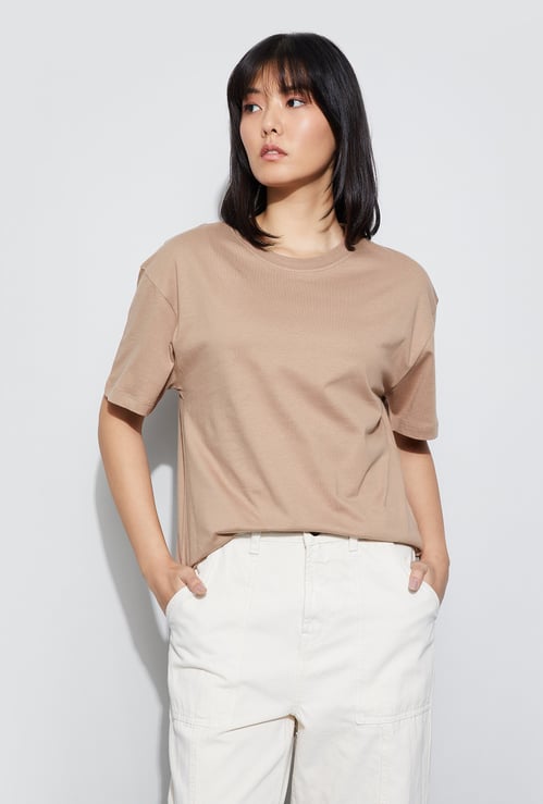 FAME FOREVER Solid Boxy T-shirt