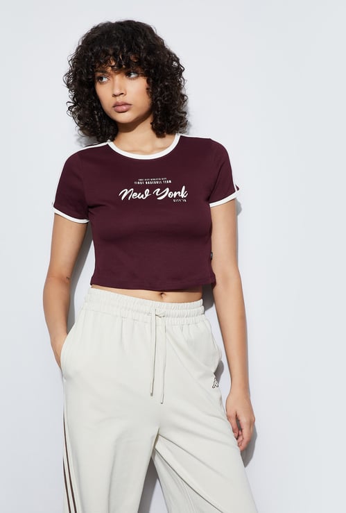 KAPPA Typographic Print Crop T-shirt