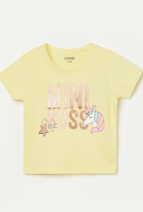 JUNIORS Girls Shimmer Print T-shirt
