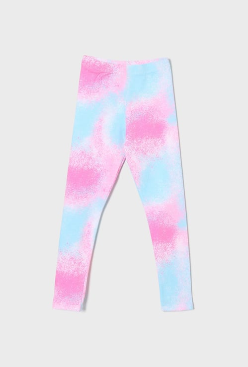FAME FOREVER Girls Tie-Dye Elasticated Leggings