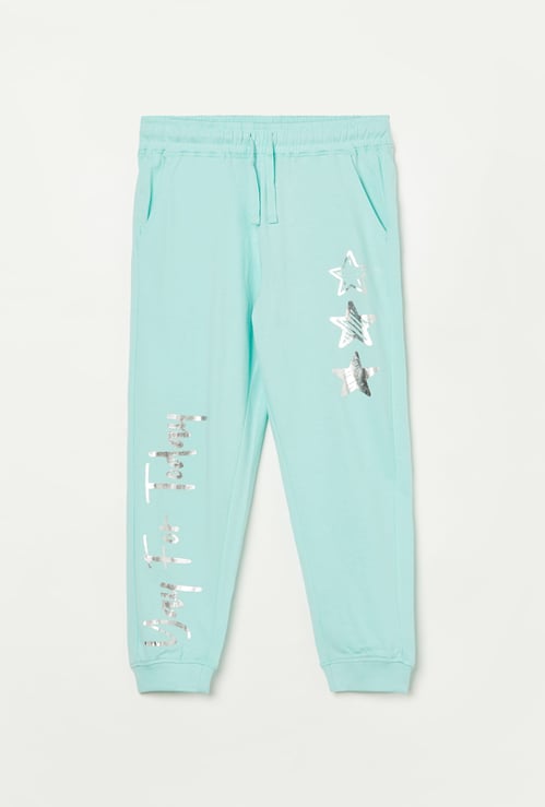 FAME FOREVER Girls Metallic Print Joggers