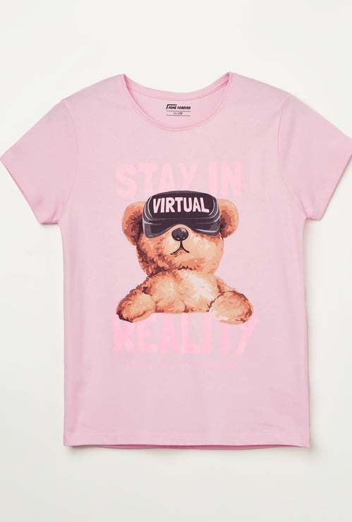FAME FOREVER Girls Graphic Print T-shirt