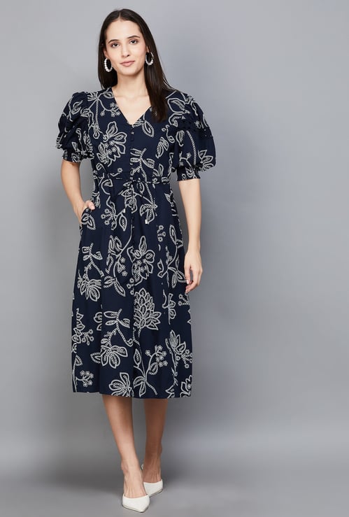 VERO MODA Floral Print Midi Dress