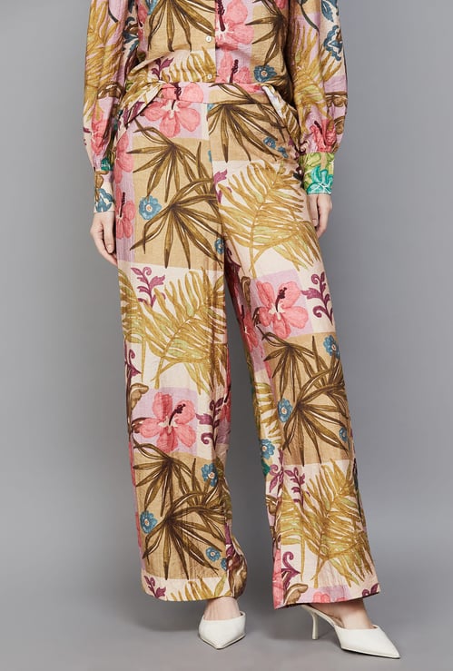 VERO MODA Floral Print Wide Leg Trousers