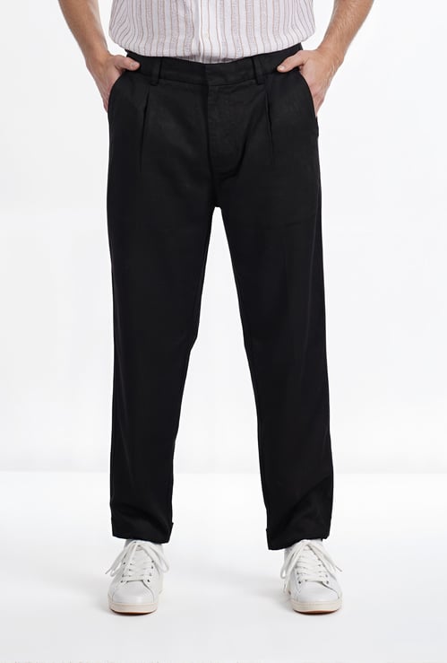 CELIO Solid Regular Fit Trousers