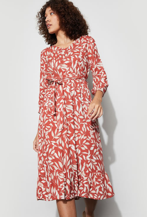 FAME FOREVER Printed A-line Dress
