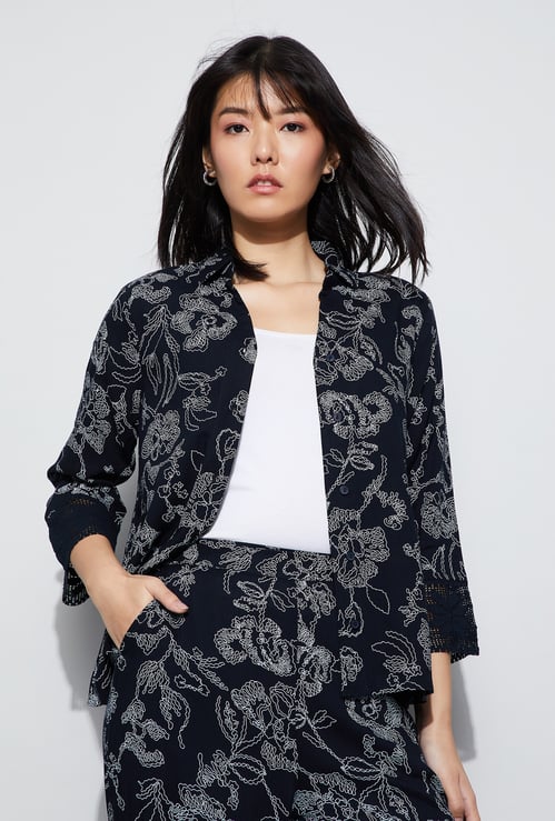 FAME FOREVER Floral Print Shirt