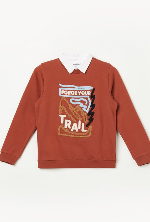 FAME FOREVER Boys Applique Sweatshirt