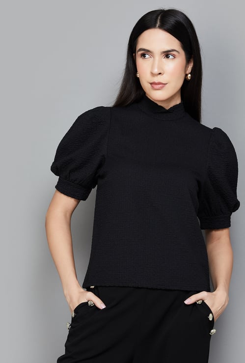 VERO MODA Textured Puffed Sleeve Top