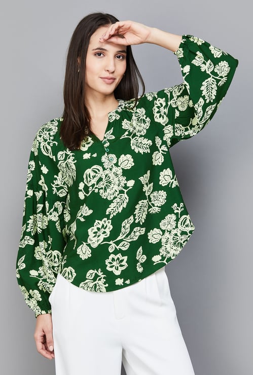VERO MODA Floral Print Bishop Sleeve Top