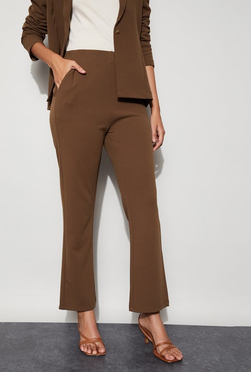 CODE Solid Flat Front Trousers