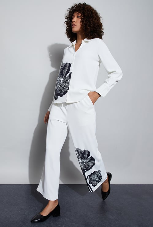 CODE Floral Print Trousers