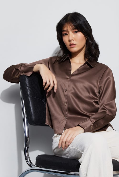 CODE Solid Satin Shirt