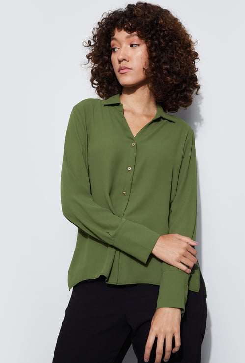 CODE Solid Full Sleeves Shirt