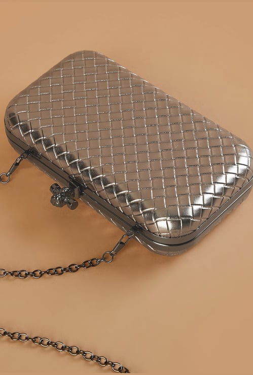 CODE Woven Design Box Clutch