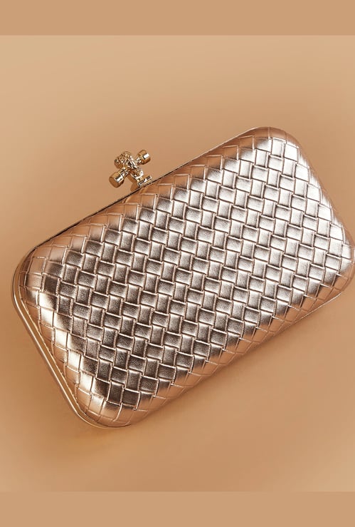 CODE Woven Design Box Clutch