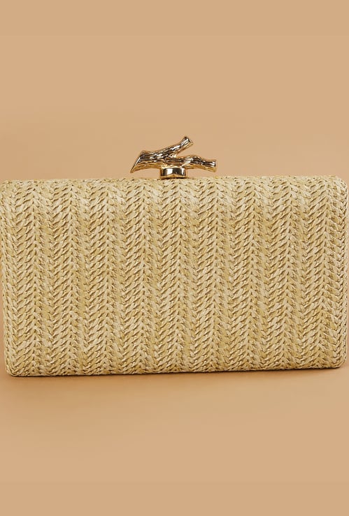 CODE Woven Design Box Clutch