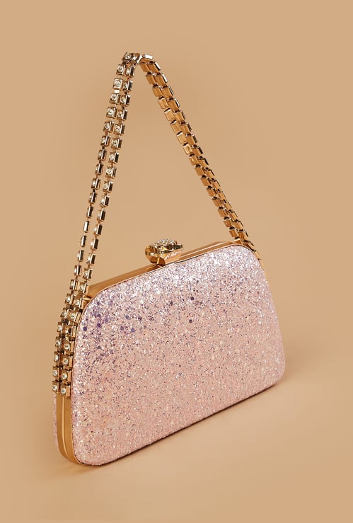 CODE Embellished Box Clutch