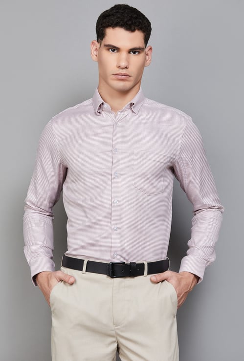 LOUIS PHILIPPE Houndstooth Slim Fit Formal Shirt