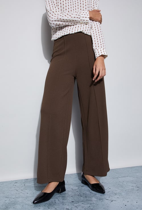 CODE Pintuck Wide-Leg Trousers