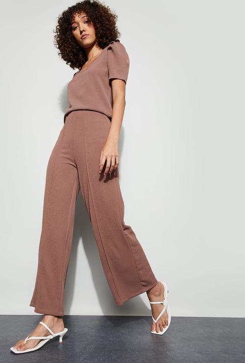 CODE Pintuck Wide-Leg Trousers