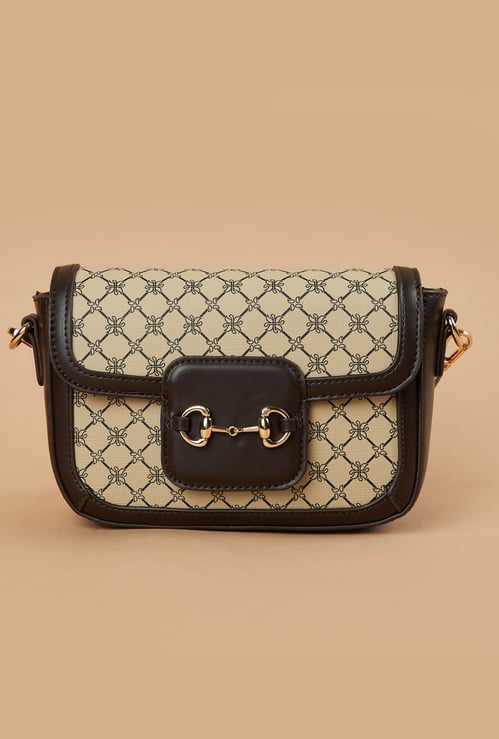 CODE Geometric Print Sling Bag