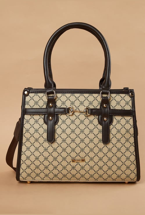 CODE Geometric Print Handheld Bag