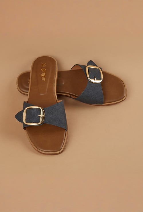 GINGER Buckle Accent Flats
