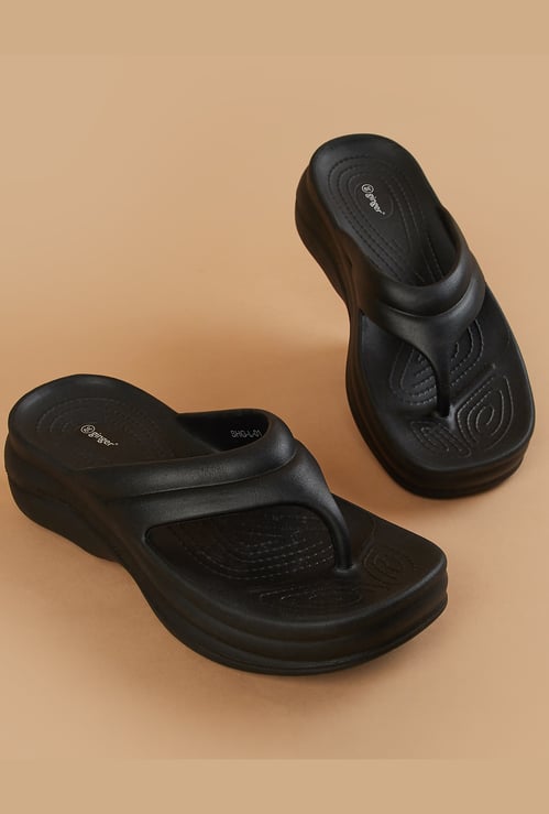 GINGER Textured Platform Flip-Flops