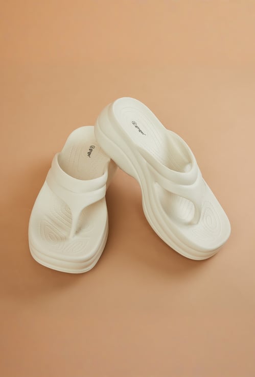 GINGER Textured Platform Flip-Flops