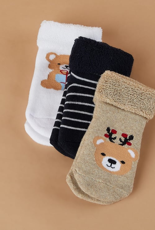 FAME FOREVER Boys Patterned Ankle-Length Socks - Pack of 3