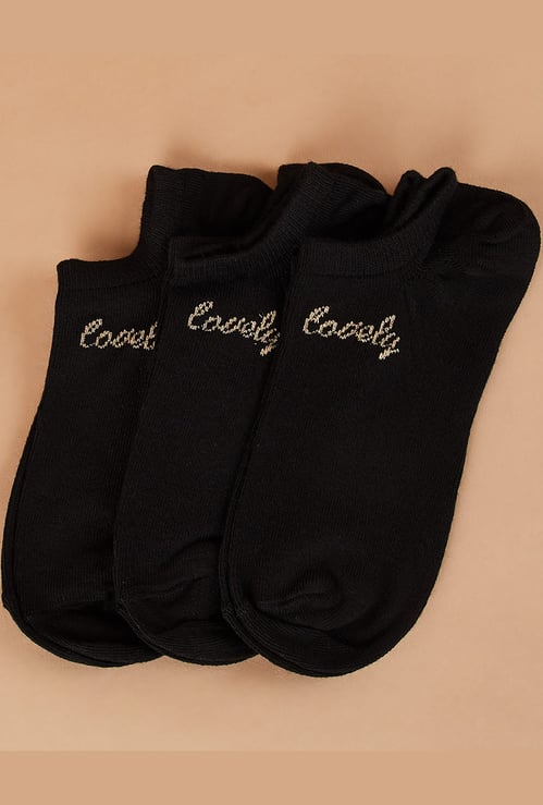 GINGER Embroidered No Show Socks - Pack of 3