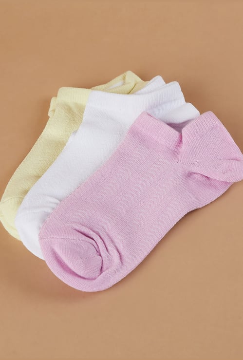 GINGER Patterned-Knit No Show Socks - Pack of 3