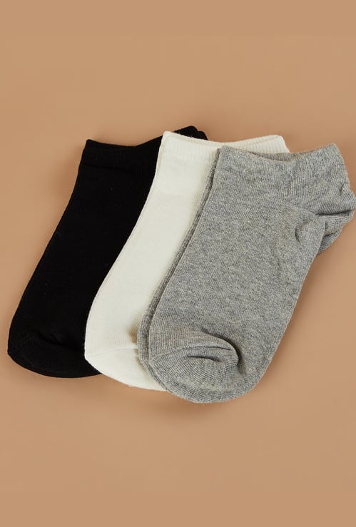 GINGER Solid Ankle Length Socks - Pack of 3