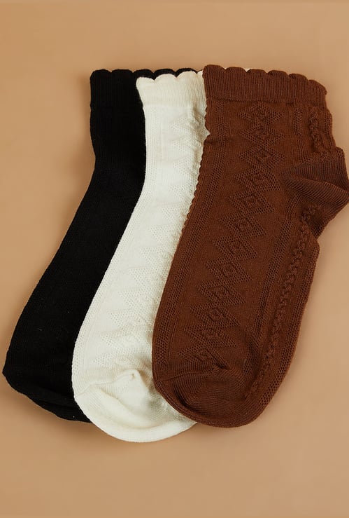GINGER Patterned Ankle Length Socks - Pack of 3