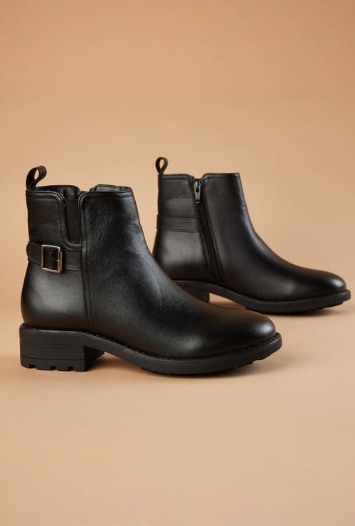 GINGER Ankle Boots with Buckle Strap
