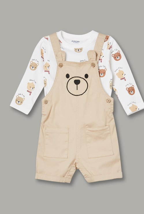 JUNIORS Boys Graphic Print Dungaree with T-shirt