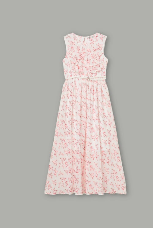 FAME FOREVER Girls Floral Print A-line Dress