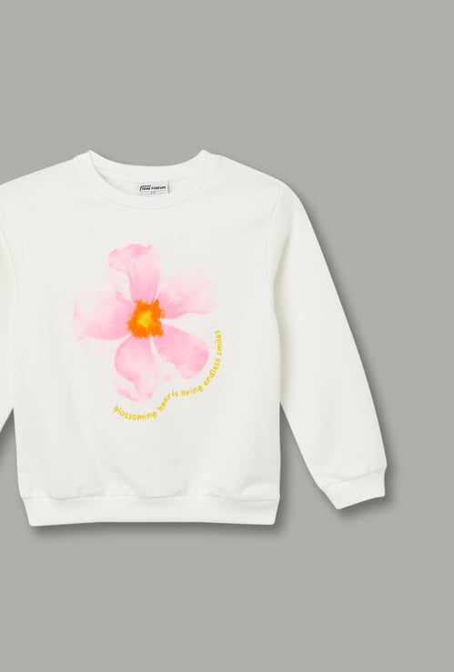FAME FOREVER Girls Floral Print Sweatshirt