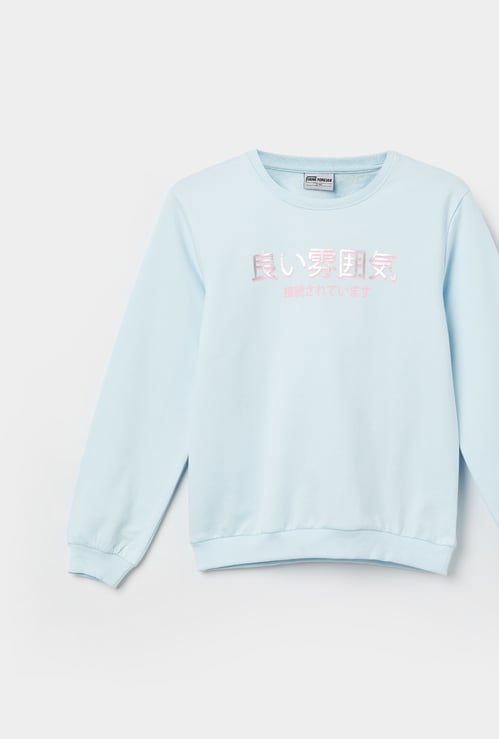 FAME FOREVER Girls Back Graphic Print Sweatshirt