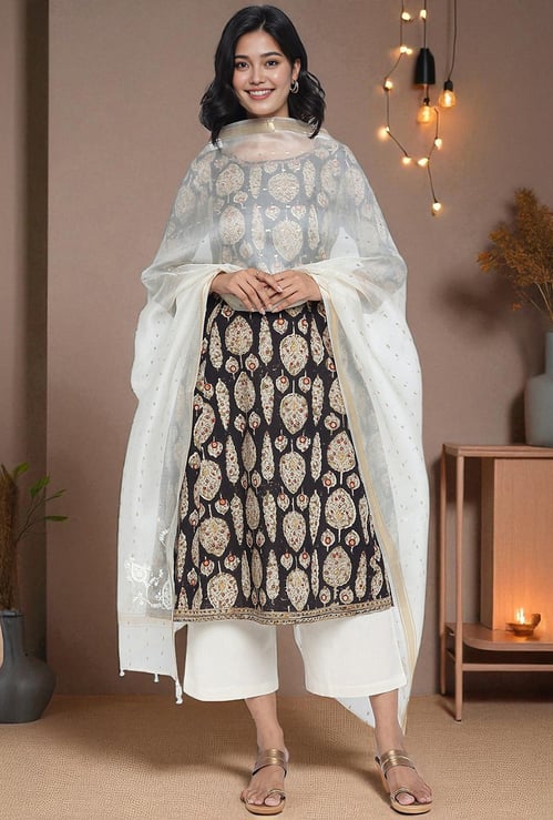 W Woven Design Dupatta