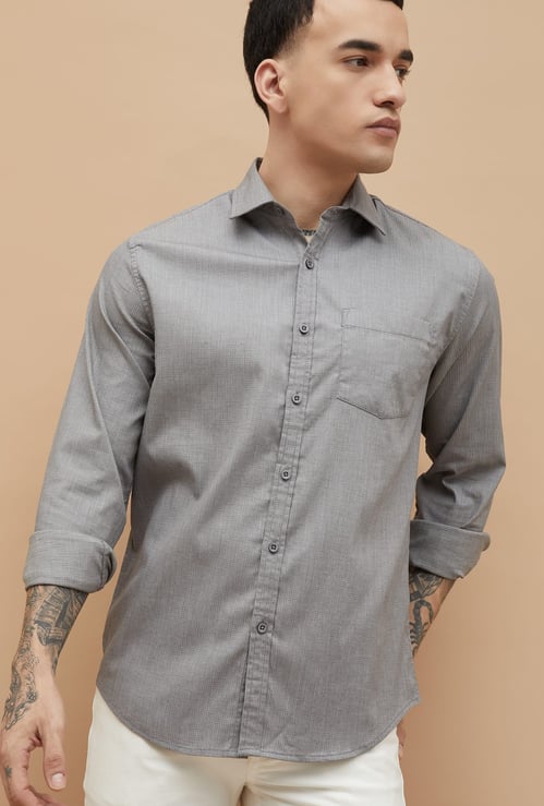 FAME FOREVER Textured Regular Fit Shirt