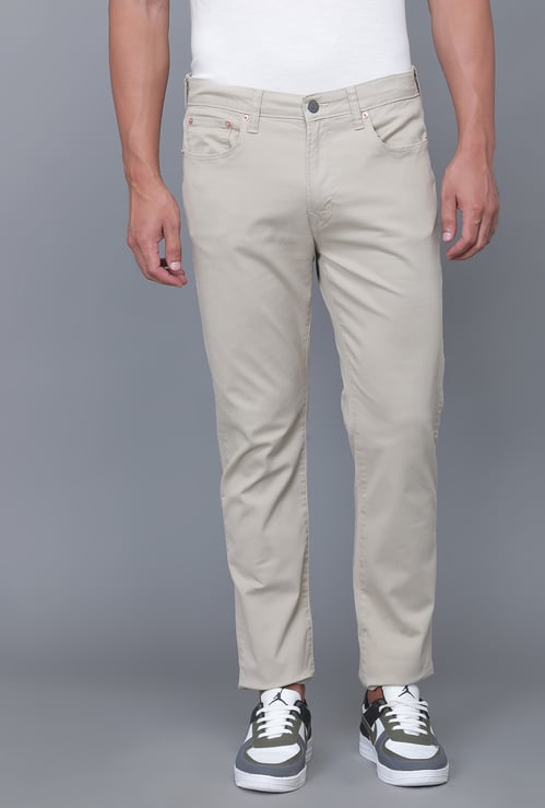 AMERICAN EAGLE Solid Slim Straight Trousers
