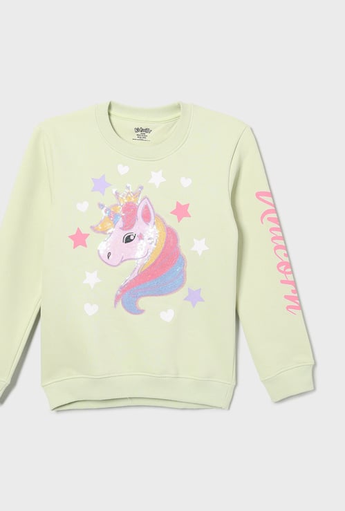 KIDSVILLE Girls Unicorn Sequined Sweatshirt