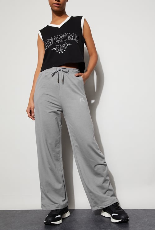 KAPPA Solid Wide Leg Track Pants