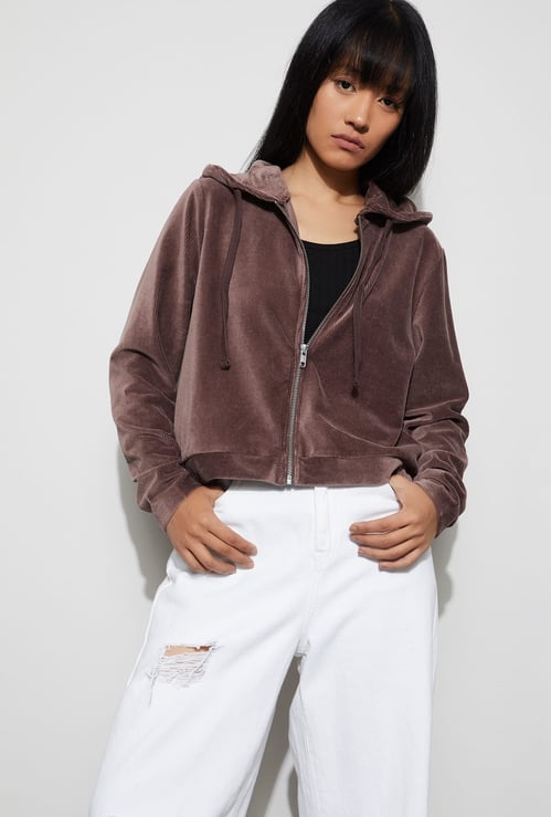KAPPA Velour Hooded Corduroy Jacket