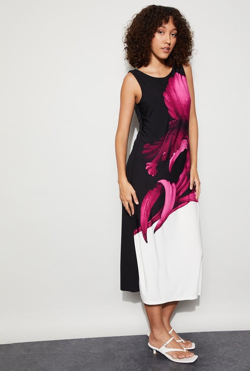 CODE Floral Print Midi Dress