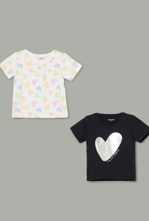 JUNIOR BABY Girls Printed T-shirt - Pack of 2