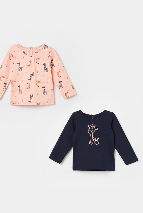 JUNIOR BABY Assorted Giraffe Print Tops